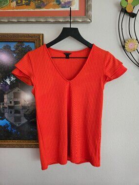 Ann Taylor Flutter Sleeve Blouse